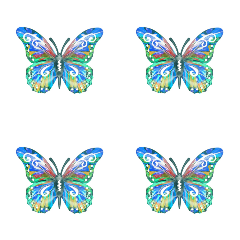 🦋Vibrant Metal Butterfly Wall Art – 4 Color Set