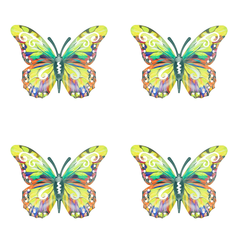 🦋Vibrant Metal Butterfly Wall Art – 4 Color Set