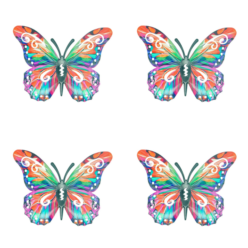 🦋Vibrant Metal Butterfly Wall Art – 4 Color Set