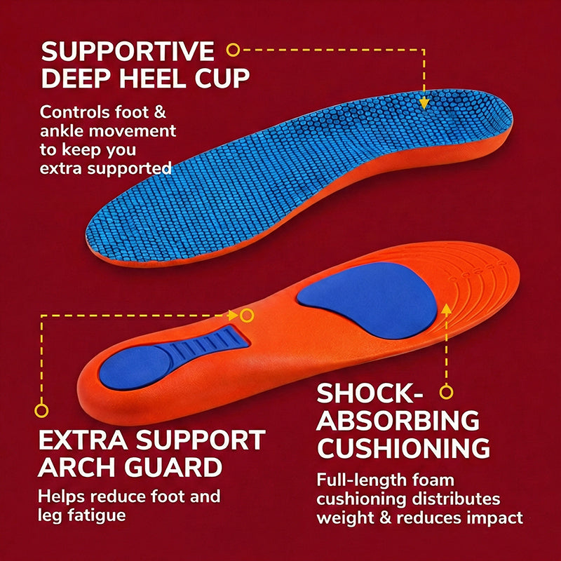 EXNORY® Comfort Core – Arch Support Insoles (Trim to Fit)
